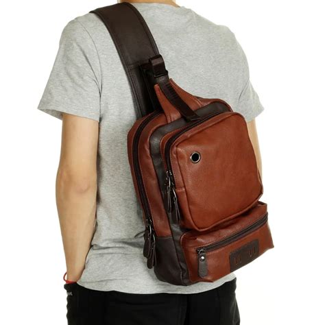 New Fashion Men Messenger Bags Casual Mens Leather Chest Bags Big Chest Back Pack Male Shoulder ...