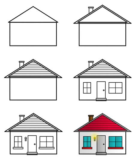 Simple House Drawing Step By Step