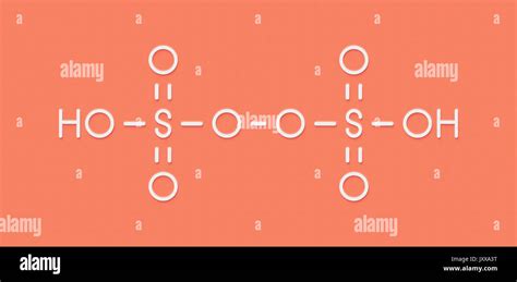 Peroxydisulfuric acid oxidizing agent molecule. Skeletal formula Stock ...