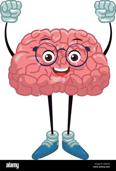 Cute brain cartoon with hands up Stock Vector Image & Art - Alamy