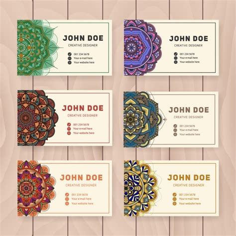 Boho style business cards collection Vector | Free Download