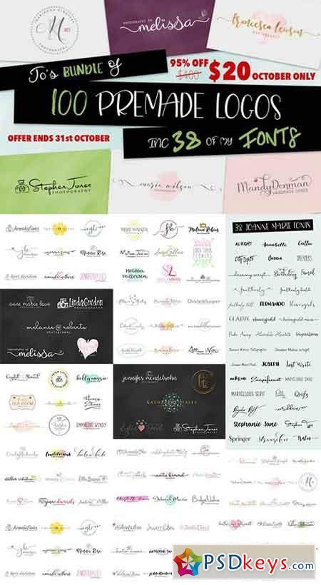 100 Logos including 38 fonts 940031 » Free Download Photoshop Vector ...