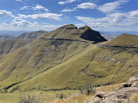 Green Mountains Drakensberg Amphitheatre Tugela Falls Stock Photo - Image of amphitheater ...