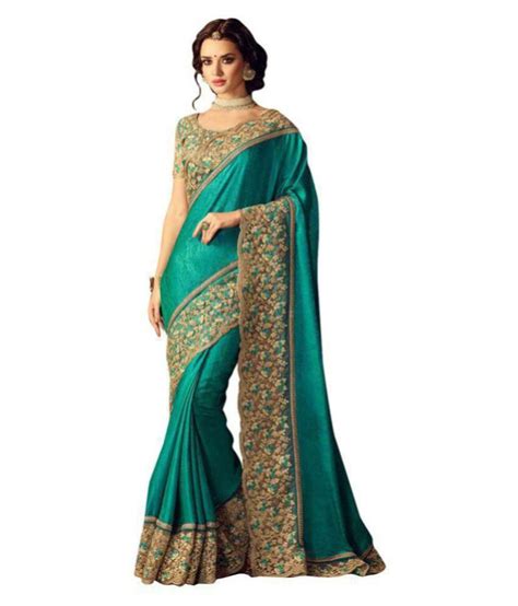 Party-Wear Bollywood Sadi Green and Beige Georgette Saree - Buy Party-Wear Bollywood Sadi Green ...