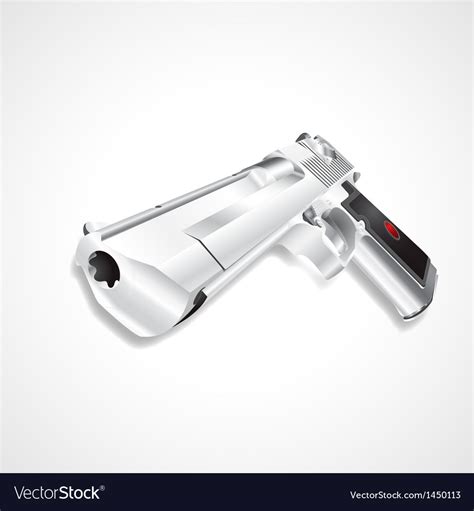 Silver hand gun Royalty Free Vector Image - VectorStock