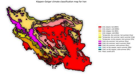 Climate map of Iran : r/MapPorn