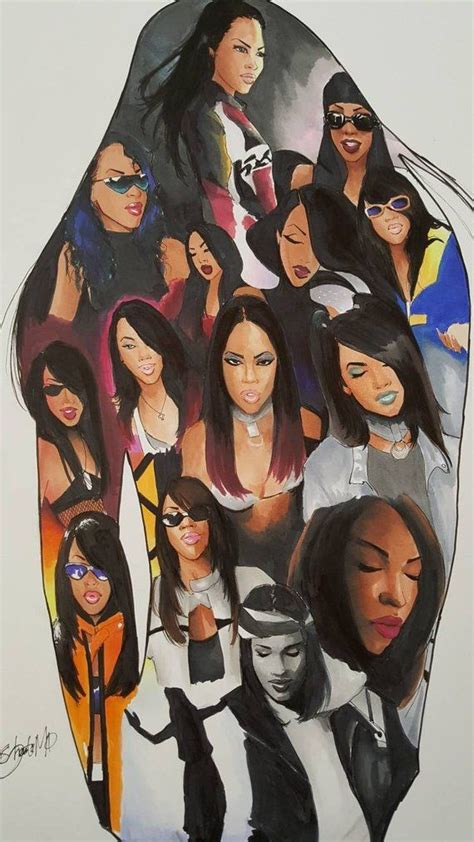 The legendary Aaliyah in some of her music videos in the album cover of ...