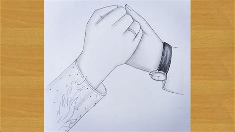 Love couple holding hands drawing || pencil sketch || Beautiful hands ...