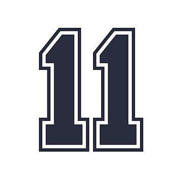 "11 Sports Number Eleven" Sticker for Sale by HelloFromAja | Redbubble