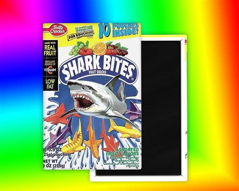 Shark Bites Fruit Snacks 90s Fridge Magnet – Hidden Gems Novelty