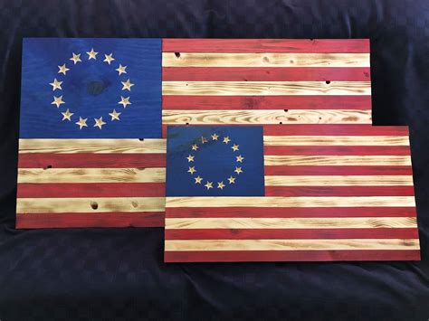 Betsy Ross Rustic Wood American Flag