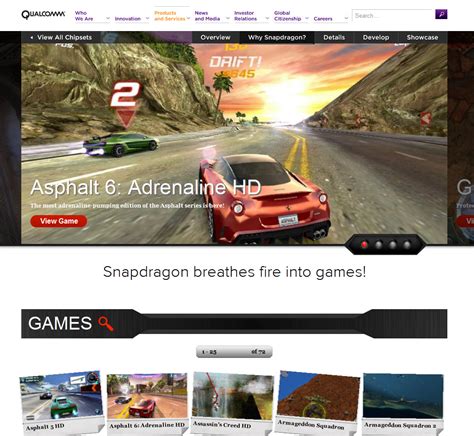 Snapdragon Mobile Gaming | Goldlilys Media | San Diego Web Design & Development Company