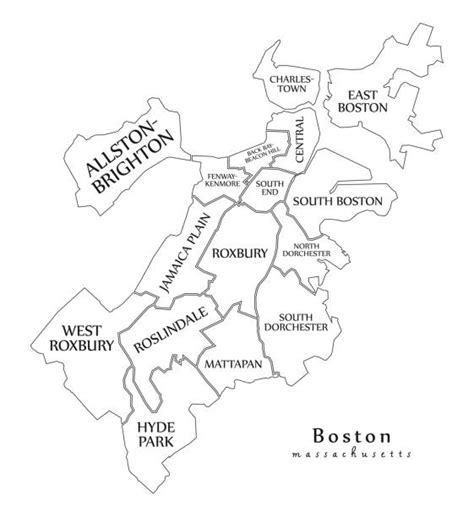 Boston Neighborhoods Map Stock Photos, Pictures & Royalty-Free Images - iStock