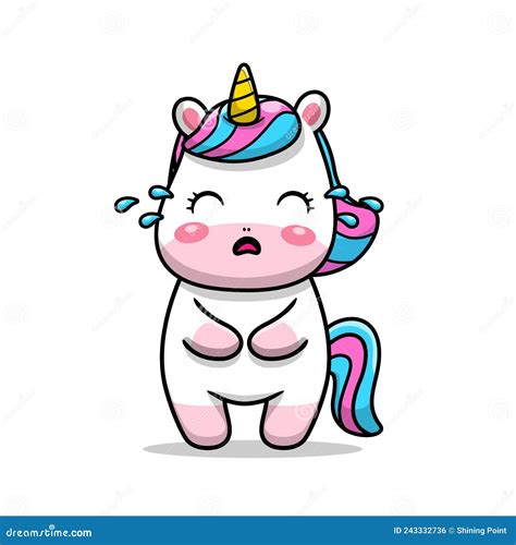 Cute Unicorn Crying Cartoon Icon Illustration Stock Vector - Illustration of cute, drawing ...