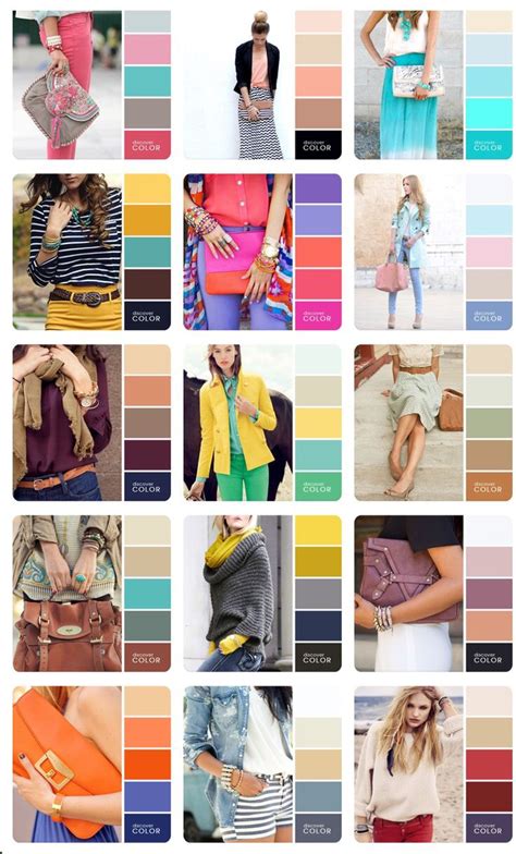 Color palette inspiration for clothing | Combinações de cores da moda, Combinações de cores de ...