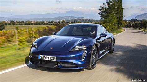 2020 Porsche Taycan Turbo (Color: Gentian Blue Metallic) | Front Three ...