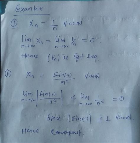 Define convergent sequence of real numbers with an examples