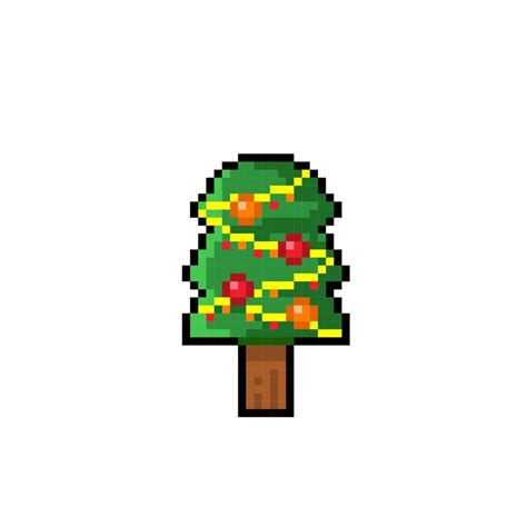 christmas tree in pixel art style 21195062 Vector Art at Vecteezy