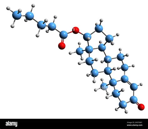 3D image of Testosterone valerate skeletal formula - molecular chemical ...