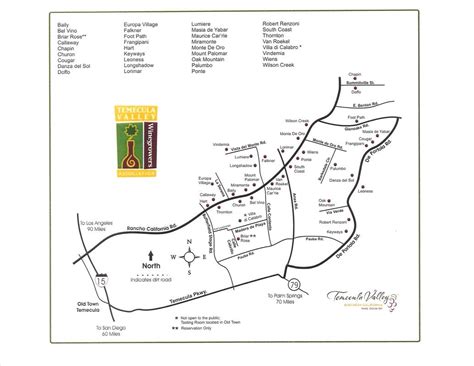 Map Of The Temecula Wineries (Printable PDF) | Temecula wineries, Wine country california, Wine map