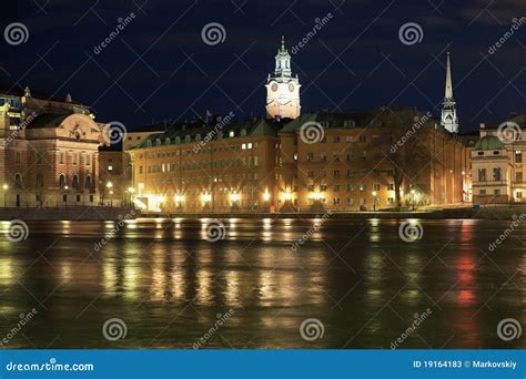 Stockholm, Night View of the Gamla Stan, Sweden Stock Image - Image of ...