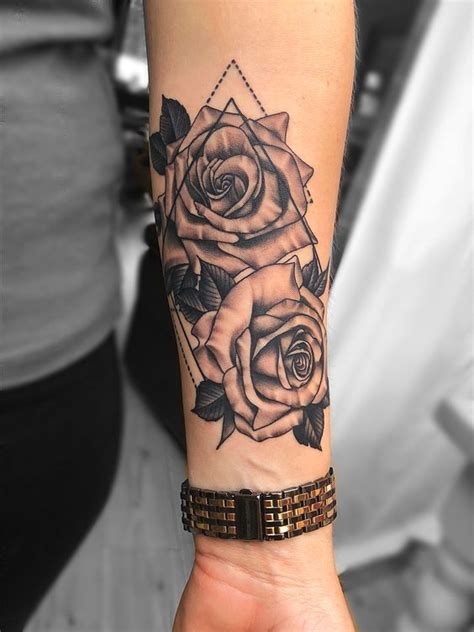 Forearm Black Rose Tattoo - TATTOOGOTO