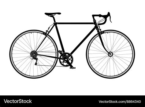 Classic mens town road bike silhouette detailed Vector Image