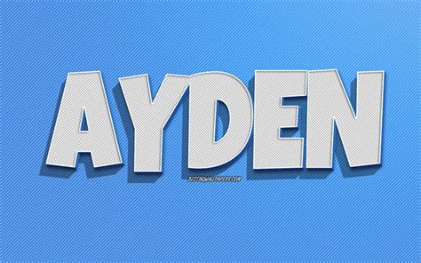 Download wallpapers Ayden, blue lines background, wallpapers with names, Ayden name, male names ...