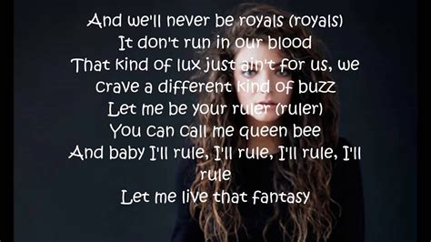 Lorde- Royals lyrics - YouTube