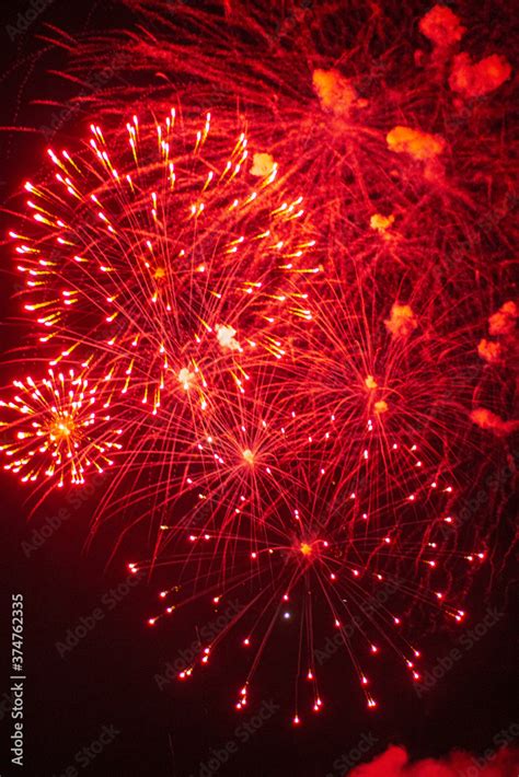 fireworks in the night sky Stock Photo | Adobe Stock