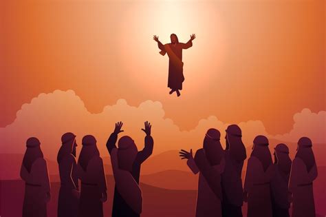 Free Vector | Ascension day illustration with jesus christ