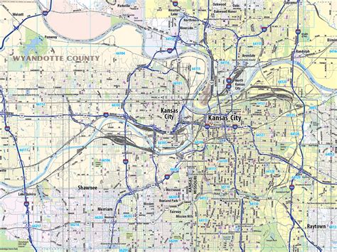 Kansas City Metro Area Laminated Wall Map | topographics