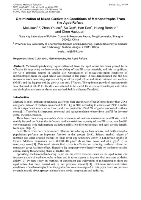 Optimization of Mixed-Cultivation Conditions of Methanotrophs from the ...