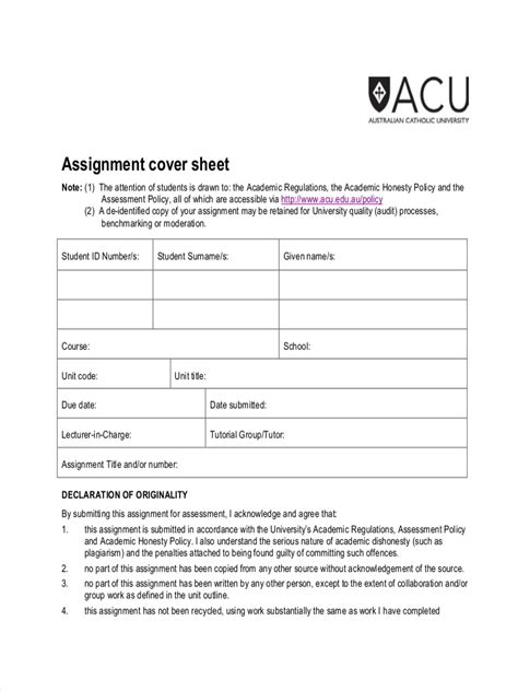 Assignment Sheet - 12+ Examples, Format, Pdf