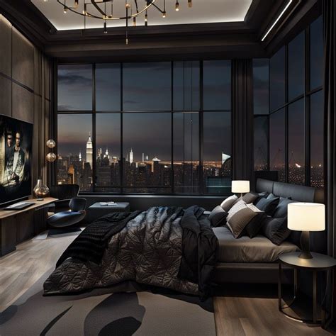 Dark Glamour: Luxurious New York Penthouse Bedroom Inspiration in 2023 ...