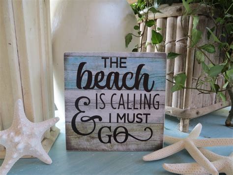 Wood Sign Wood Beach Sign The Beach is Calling and I