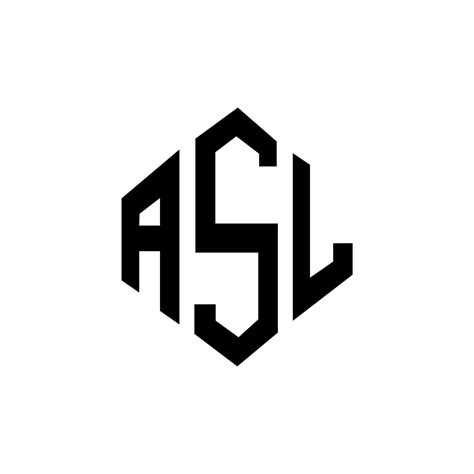 ASL letter logo design with polygon shape. ASL polygon and cube shape ...