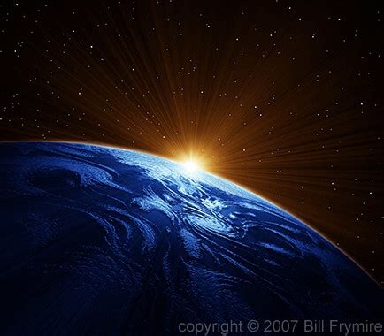 earth from space with sunrise