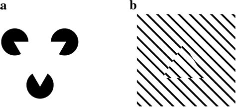 Examples of illusory contours. The famous Kanizsa triangle (a) and... | Download Scientific Diagram