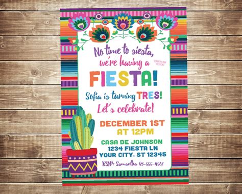 Fiesta Invitations Mexican Fiesta Invitation Girl Fiesta | Etsy