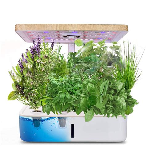 Hydroponics Growing System Indoor Herb Garden Planter Starter Kit with Grow Light LED Height ...