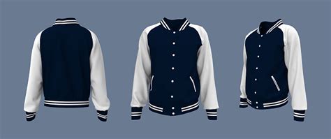 Mockup Jaket Varsity Di Depan Tampilan Samping Dan Belakang Foto Stok - Unduh Gambar Sekarang ...