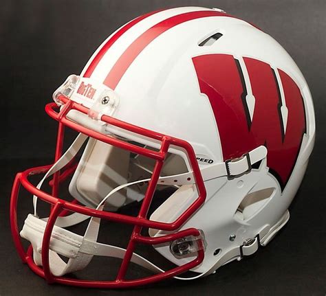 WISCONSIN BADGERS NCAA Riddell SPEED Full Size Authentic Football Helmet | eBay | Football ...