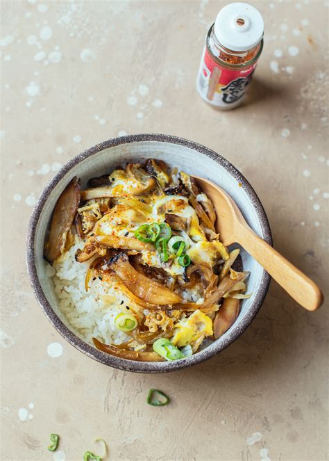 Mushroom and Egg "Gyudon" Japanese Rice Bowl — saltnpepperhere