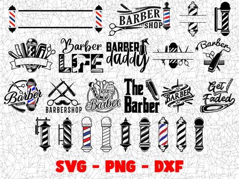 Barber SVG Craft Files PNG Design Cricut Silhouette Vinyl - Etsy UK