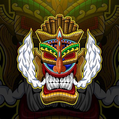 Tiki mask esport mascot logo 11061381 Vector Art at Vecteezy