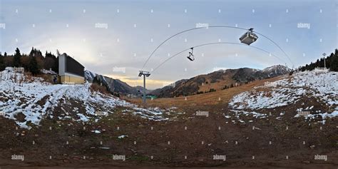 360° view of Shymbulak ski resort, near Medeu - Alamy