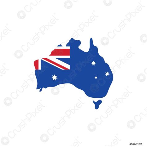 Australian flag map concept vector icon illustration design - stock ...