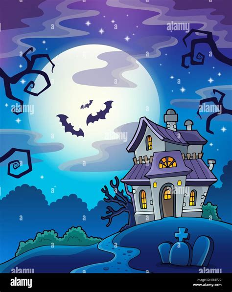 Haunted house theme background - picture illustration Stock Photo - Alamy