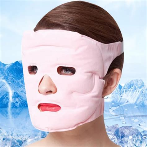 Cold Gel Face Mask Ice Compress Blue Full Face Cooling Mask Anti ...